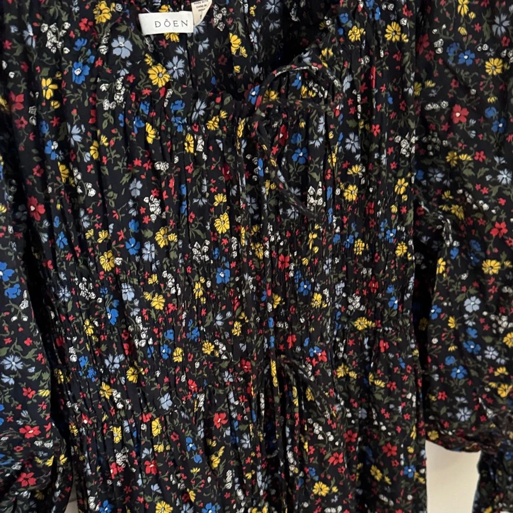 Doen Black Floral Long Sleeve Dress - Picture 3 of 6